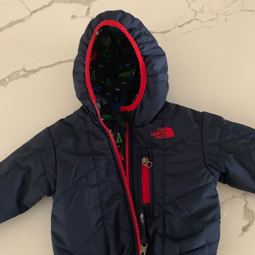 The North Face, reversible 3-6 month, puff jacket